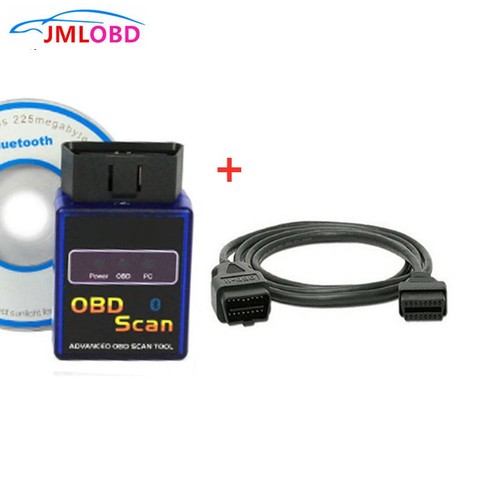 Super ELM327 Bluetooth V2.1 OBD Scanner outil de Diagnostic automatique testeur et 1.5M OBD1 à OBD2 16Pin mâle à femelle câble d'extension de voiture ► Photo 1/1