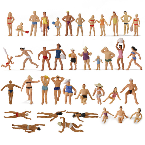 40 pièces Poses différentes 1:87 figurines de natation HO échelle natation gens plage paysage mise en page Miniature P8720 ► Photo 1/6
