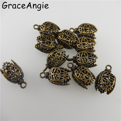 Pendentifs en cuivre couleur Bronze Antique, bijoux à motif creux, breloques 05745 faites à la main, 17x11x11MM, 8 pièces ► Photo 1/6