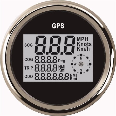 85mm Numérique GPS Indicateur de vitesse pour la Voiture De Bateau Moto Étanche Compteur De Vitesse Numérique avec Rétro-Éclairage En Acier Inoxydable Lunette ► Photo 1/5