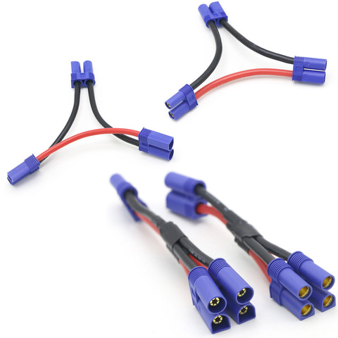 Câble de connecteur de batterie parallèle EC5, double Extension, séparateur Y 12AWG, fil en Silicone 10CM, Style Y / O pour jouets Rc ► Photo 1/6