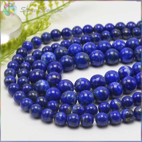 Perles rondes naturelles Lapis-Lazuli 6mm,8mm, matériau naturel, sans traitement couleur ► Photo 1/4