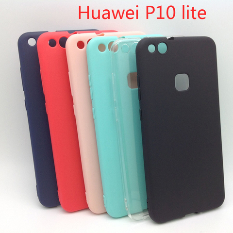 Huawei P10lite Silicone souple housse de protection pour huawei P10 lite mat bonbons couleurs solides couverture arrière ► Photo 1/6