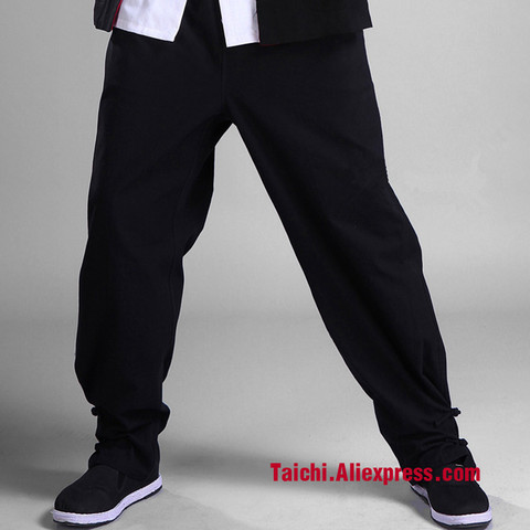 Cotten-pantalons Tai Chi Wu Shu, pantalons Art Martial, pantalons Kung Fu de couleur noire, M-XXXXL ► Photo 1/5