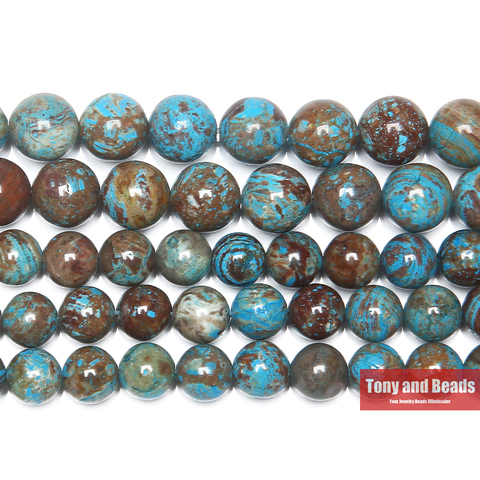 Pierre naturelle bleu fou dentelle Agates rondes perles en vrac 4 6 8 10 12MM Pick Size pour la fabrication de bijoux ► Photo 1/1