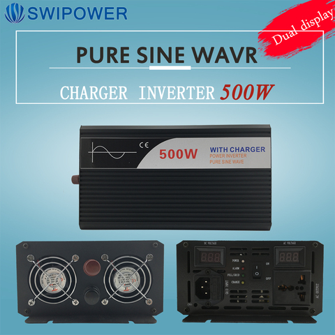 Onduleur ups à onde sinusoïdale pure 500W, 12/24/48V DC vers 220/230/240V AC, avec chargeur, pour installation solaire ► Photo 1/1