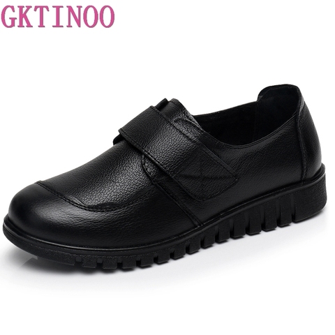 GKTINOO – chaussures plates en cuir véritable pour femme, souliers confortables et décontractés, collection automne ► Photo 1/6