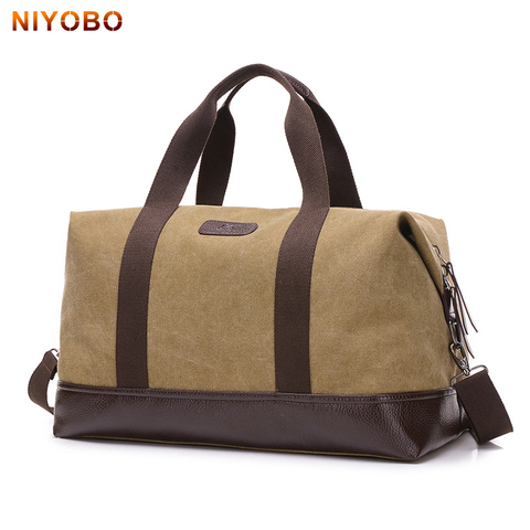 NIYOBO Grande Capacité Toile Voyage Sacs Casual Hommes Main Bagages Voyage Duffle Sac Grand Fourre-Tout 5 Couleurs Mâle Bandoulière sac PT1234 ► Photo 1/6