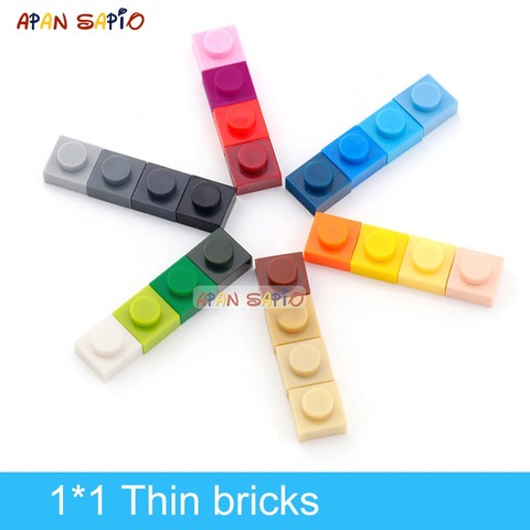 300 pièces, blocs de construction de figurines fines, briques 1x1 point, 25 couleurs, taille créative, Compatible avec jouets lego pour enfants ► Photo 1/5