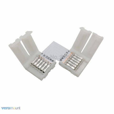 Connecteur 5 en 1 pour bande LED, 12mm 6 broches, Type L, sans soudure, accessoires pour LED, 10 pièces/lot ► Photo 1/2