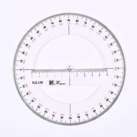 Rapporteur circulaire de 360 degrés à Double échelle de 15 CM/6 pouces ► Photo 1/1