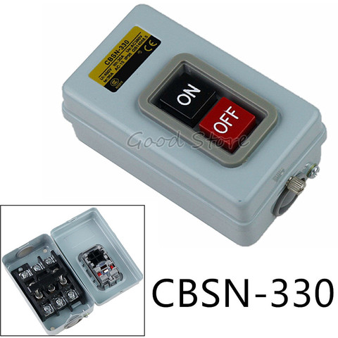 Interrupteur à bouton-poussoir CBSN-330 marche/arrêt, 2 Positions 3P, autobloquant AC 380V 30a kw, 1 pièce ► Photo 1/5