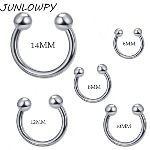JUNLOWPY corps Piercing bijoutier fer à cheval Septum Piercing nez lèvre anneau oreille Smiley Bar 6-14mm choisir 1 pcs/lot ► Photo 1/6