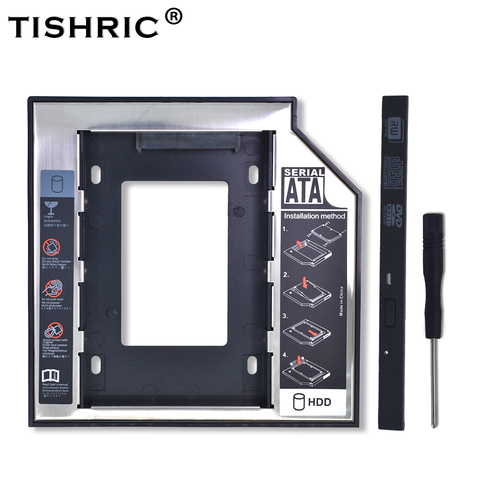 TISHRIC En Plastique En Aluminium Universel 9.5mm SATA 3.0 2ème HDD Caddy 2.5 