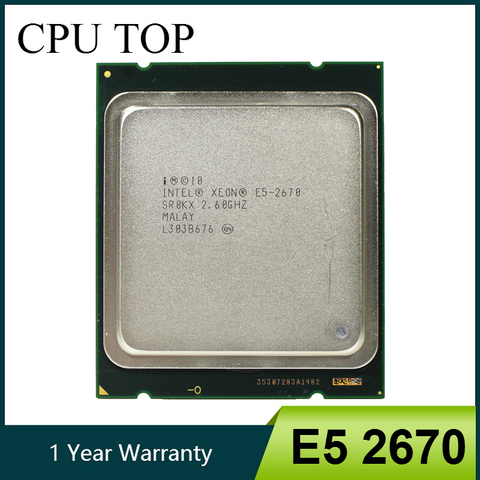 Processeur Intel Xeon E5 2670 SR0KX C2, 2.6GHz, Cache de 20M, 8.00 GT/s, LGA 2011 CPU 100%, fonctionnement normal ► Photo 1/2