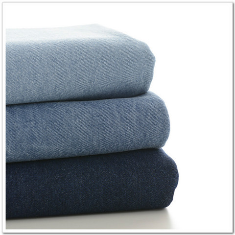 Tissu Denim en coton bleu épaissi, 50x140cm, pour Jeans, couture artisanale, vêtements de mode, matériel de fabrication ► Photo 1/2