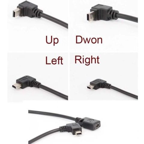 90 degrés 4 angle mini USB femelle à Mini B 5 broches adaptateur de câble mâle ► Photo 1/5
