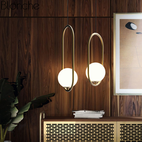 Lampe Led suspendue en forme de boule de verre au design nordique Vintage, design moderne, Luminaire décoratif d'intérieur, idéal pour un salon, un Loft ou une chambre à coucher, E27 ► Photo 1/1