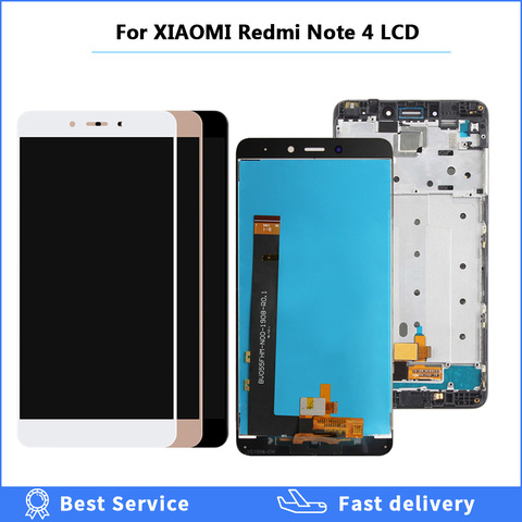 Pour xiaomi redmi note 4 LCD affichage numériseur assemblée avec cadre écran tactile 5.5 ''lcd remplacement pour redmi mi note4 lcd ► Photo 1/6
