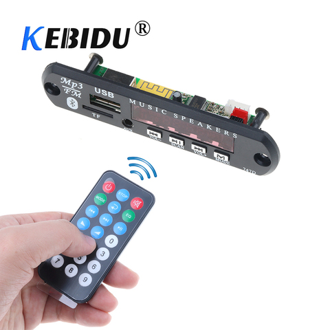 Kebidu DC 5 v 12 v Sans Fil Bluetooth MP3 WMA Décodeur Conseil Audio Module USB TF Radio De Voiture Musique MP3 pour accessoires De Voiture ► Photo 1/1