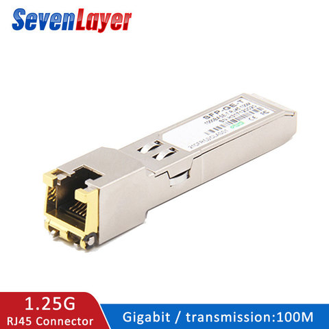 Module SFP RJ45 connecteur 10/100/1000, port SFP en cuivre, Compatible avec commutateur Ethernet Gigabit Cisco/Mikrotik ► Photo 1/6