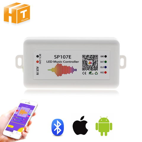 Contrôleur de musique LED SP107E, Bluetooth, DC5-24V 2048 Pixels, pour bande LED IC WS2811 2812 2801 6803 ► Photo 1/6