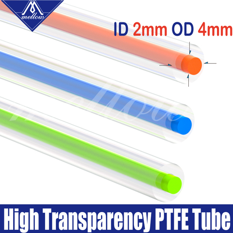 Mellow-Tube de téflon en PTFE haute transparence pour extrudeuse ender-3 mm, id2 mm, od4 mm, pour prusa i3, mk3, 1.75, anet, mk8, Bowden ► Photo 1/6