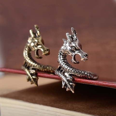 2022 Nouvelle Arrivée Charmes Punk De Mode Exagéré Animaux Anneaux pour Hommes et Femmes Vintage Rétro Dragon Anneau Bijoux Livraison Gratuite ► Photo 1/6