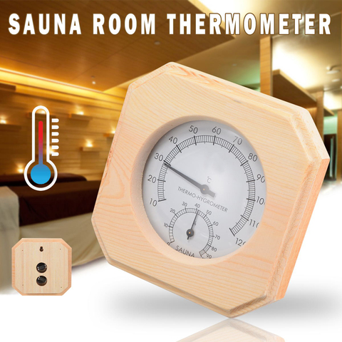 Thermomètre de Sauna en bois Mayitr, hygromètre, mesure de l'humidité, pour salle de Sauna, 1 pièce ► Photo 1/6