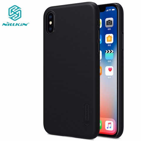 La sfor Apple iphone X cas NILLKIN Super Givré Bouclier mat couverture arrière iphoneX iphone X cas + écran protecteur Au Détail paquet ► Photo 1/6