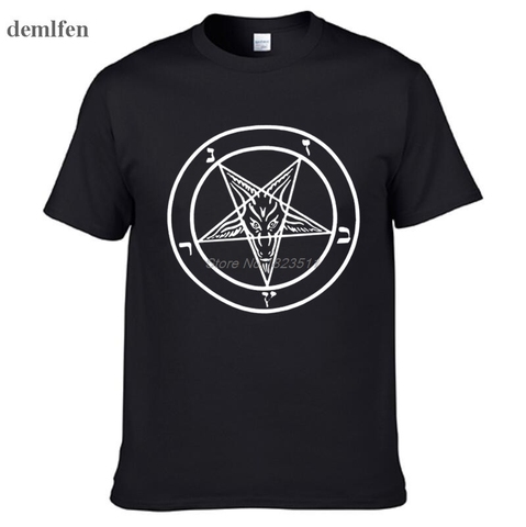 Pentagramme Occulte Gothique Satan Nouvelle Mode homme manches Courtes Col Rond T-shirt Dessus Frais Tees ► Photo 1/3