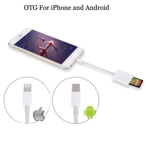 Lecteur de carte Compatible OTG câble de données Kit d'appareil photo numérique pour iPad Apple téléphone Mobile et Android téléphone Mobile IOS ► Photo 1/1