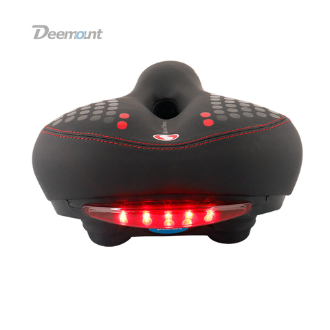 Deemount selle de vélo avec LED feu arrière Absorption des chocs intensité mousse PVC siège confortable utilisation Durable vtt Cycle coussin ► Photo 1/6