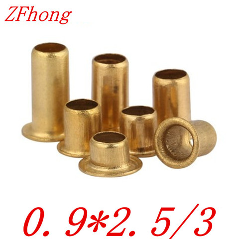 Rivets ajourés en cuivre M0.9 x 1000/3 2.5mm, lot de 0.9 pièces ► Photo 1/1