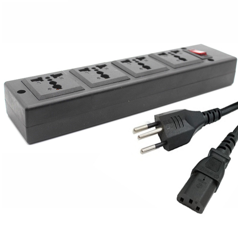 Multiprise universelle PDU IEC320 C14, 250v, 13a, 1.5m, 4 prises ue, adaptateur de sortie, cordon ► Photo 1/6