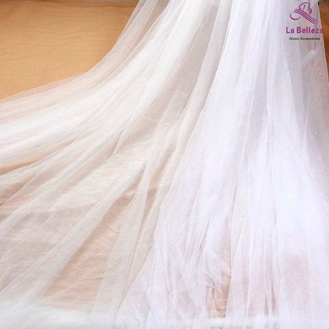 La Belleza – tissu de mariée blanc cassé, maille de largeur 300cm, tulle extensible 2 voies, 5 yards /lot ► Photo 1/3