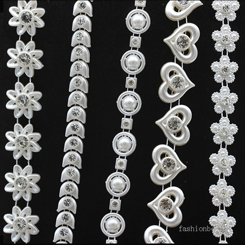 Perles abs cristal strass chaîne garniture couture vêtements accessoires de couture, bijoux de mariage décor fondant artisanat applique 28 #-43 # ► Photo 1/3