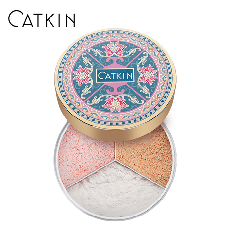 CATKIN forever Love-poudre ample de Lotus, Trio couleur, équilibre, maquillage, huile pour la peau et hydratation, ajustez le ton de la peau, produit à trois couleurs, 5.2g x 3 ► Photo 1/6