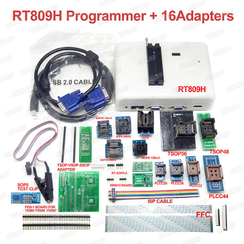 Programmateur RT809H emmc-nand FLASH + 16 adaptateurs BGA63 BGA64 BGA169 2022 RT-BGA63-01 RT-BGA64-01, nouveauté RT-BGA169-01 ► Photo 1/6