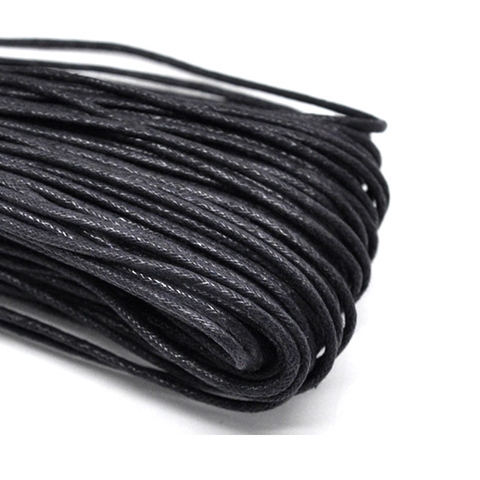 En gros 80M noir coton ciré collier cordon fil bijoux faisant 2mm d'épaisseur (B12102) ► Photo 1/2