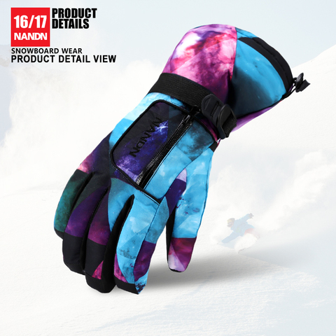 NANDN neige gants de Ski hommes femmes garder au chaud Snowboard gants moto hiver Ski escalade imperméable gants de neige ► Photo 1/6