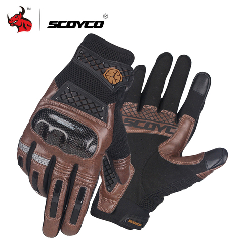 SCOYCO-gants de Moto respirants en fibre de carbone, pour Motocross, pour fonction tactile, pour l'été ► Photo 1/6