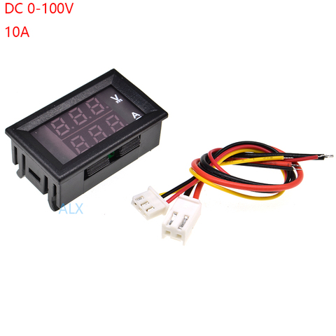 Voltmètre numérique, 0.28 pouces, rouge, bleu, ampèremètre LCD dc 0-0.28 V 10A, testeur de tension et de courant, 1 pièces ► Photo 1/4