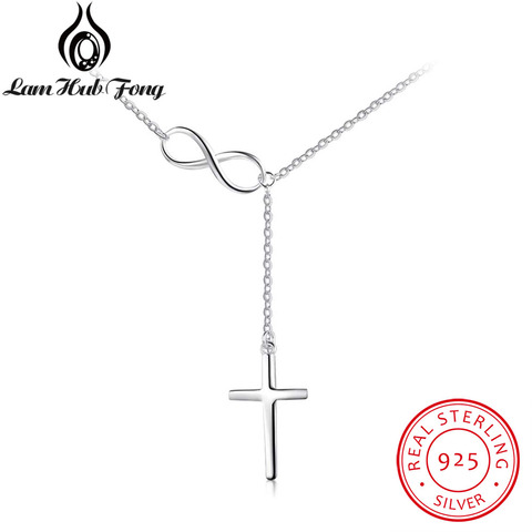 Collier pendentif en argent Sterling 925 solide, Cross & Infinity, bijoux fins pour femmes, meilleur cadeau de noël pour dames (Lam Hub Fong) ► Photo 1/6