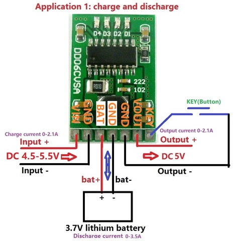 DC 5 V 2.1A panneau de bricolage de puissance Mobile 4.2 V Charge/décharge (boost)/protection de batterie/module indicateur 3.7 V lithium 18650 LI-ION ► Photo 1/6