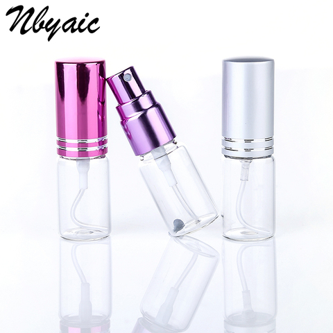 Nbyaic – mini bouteille de parfum en verre, portable, de voyage, atomiseur, vaporisateur, vide, couvercle en aluminium multicolore, 5ml 10ml ► Photo 1/6