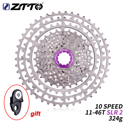 ZTTO – Cassette de vélo 10 vitesses 11-46T SLR2, Compatible HG, argent, roue libre 10 S, 10V, K7, pour vtt XX X0 X9 X7 M610 M781 M786 ► Photo 1/6