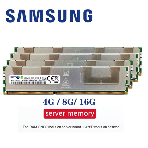 Samsung Serveur mémoire 4GB 8GB 16GB DDR3 PC3 1066Mhz 1333Mhz 1600Mhz 1866Mhz 8G 16G 10600R 12800R 14900R ECC REG 1600 1866 RAM ► Photo 1/6