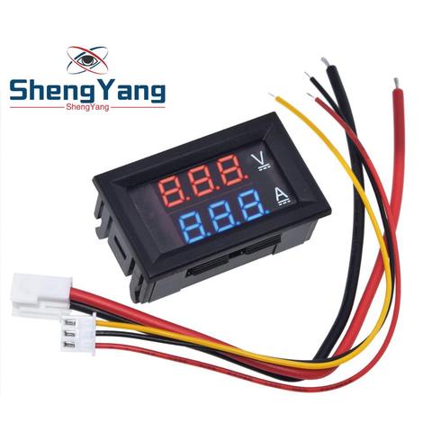 DC 0-100V 10A voltmètre numérique ampèremètre double affichage détecteur de tension courant mètre panneau ampèremètre 0.28 