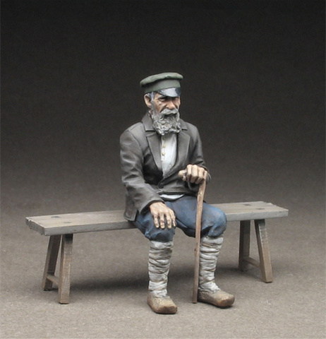 Kit de figurines en résine 1/35 pour homme soviétique WW2, y compris banc non assemblé, non peint ► Photo 1/5